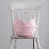 Pink Mason Cash mixing bowl with a smooth finish, ideal for baking and prep, displayed on a white background.