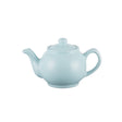 Blue P & K Kensington teapot with two matching cups, ceramic tea set for brewing and serving tea.
