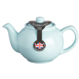Blue P & K Kensington teapot with matching two teacups, ceramic design, ideal for tea serving.