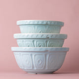 Blue Mason Cash mixing bowl with a smooth, rounded exterior and wide opening, perfect for baking and kitchen prep.