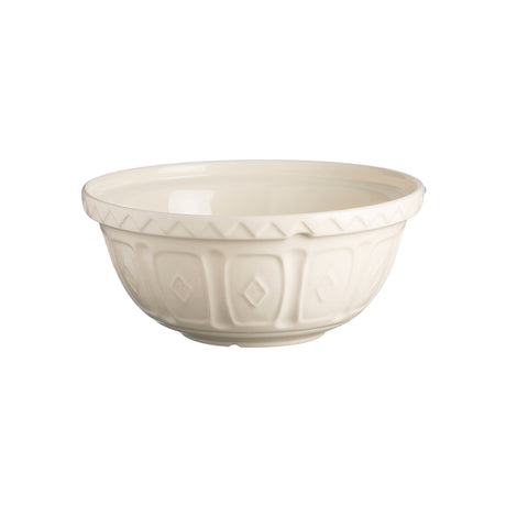 Cream-colored Mason Cash mixing bowl with a classic design, ideal for baking and food preparation.