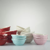 Pink Mason Cash mixing bowl with a smooth, rounded interior and classic design, ideal for baking and food preparation.