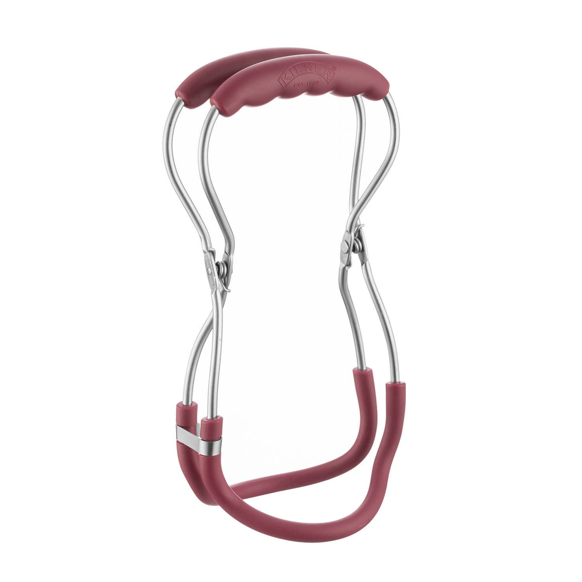Red KILNER Einkochglas-Zange jar tongs for safely handling glass jars during canning and preserving.