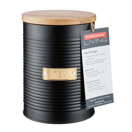 Black TYPHOON Vorratsbehälter storage container with a clear lid for kitchen organization.