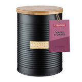 Black TYPHOON storage container, durable Vorratsbehälter for kitchen organization, with clear lid for easy content identification.