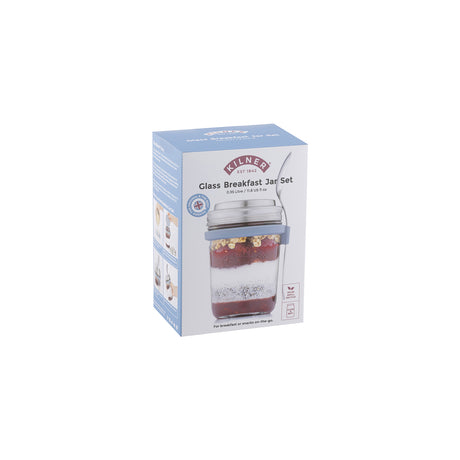 Clear KILNER breakfast glass for to-go drinks, 350 ml capacity, with a wide opening and sturdy design.