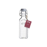 KILNER CLIP SQUARE glass canning jar in clear, square shape with metal clip lid, used for preserving and storing food.