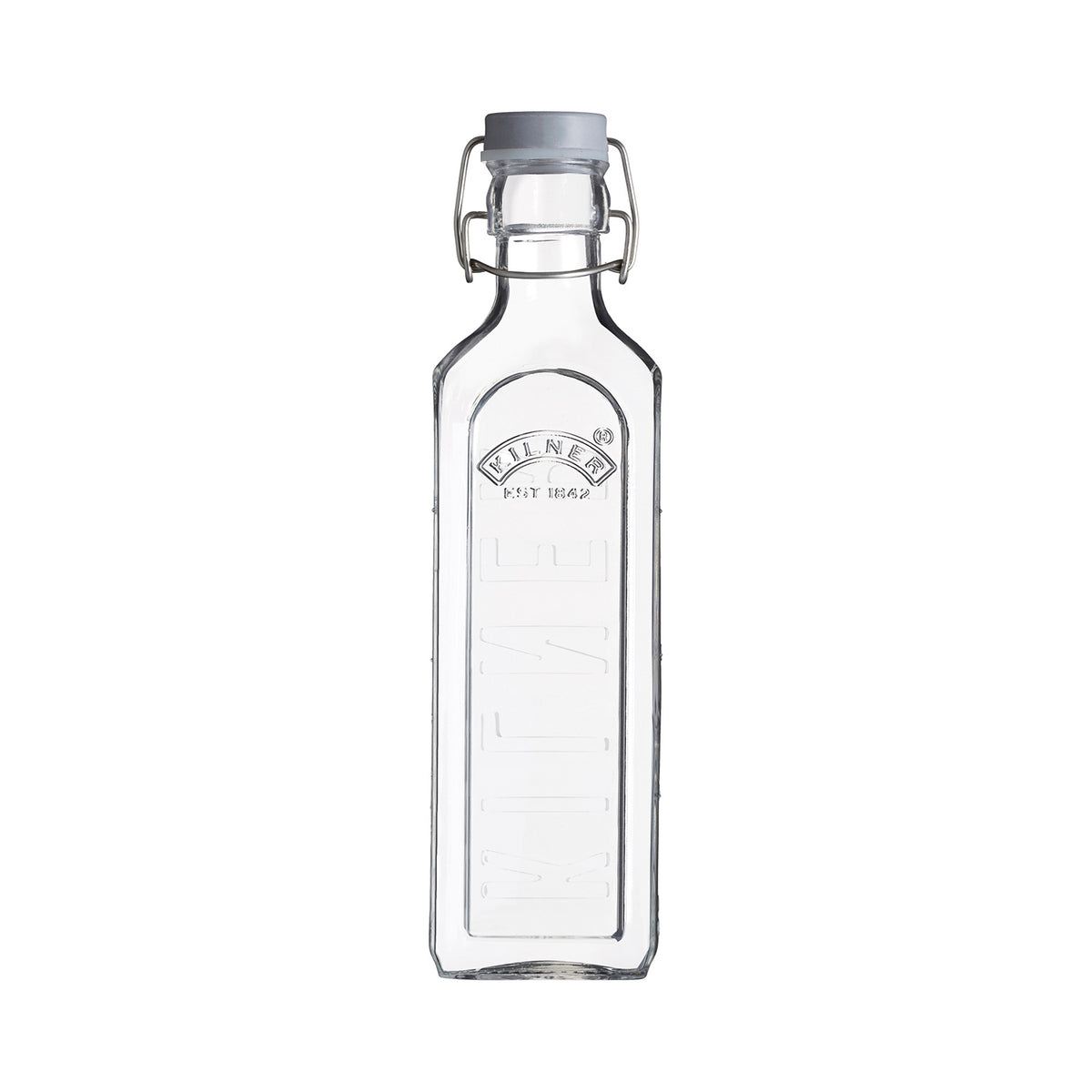 Clear KILNER Clip Square canning jar for preserves and storage, with a secure clip lid and durable glass design.