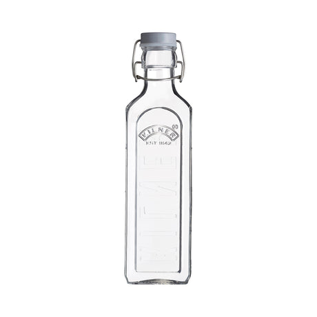 Clear KILNER Clip Square canning jar for preserves and storage, with a secure clip lid and durable glass design.