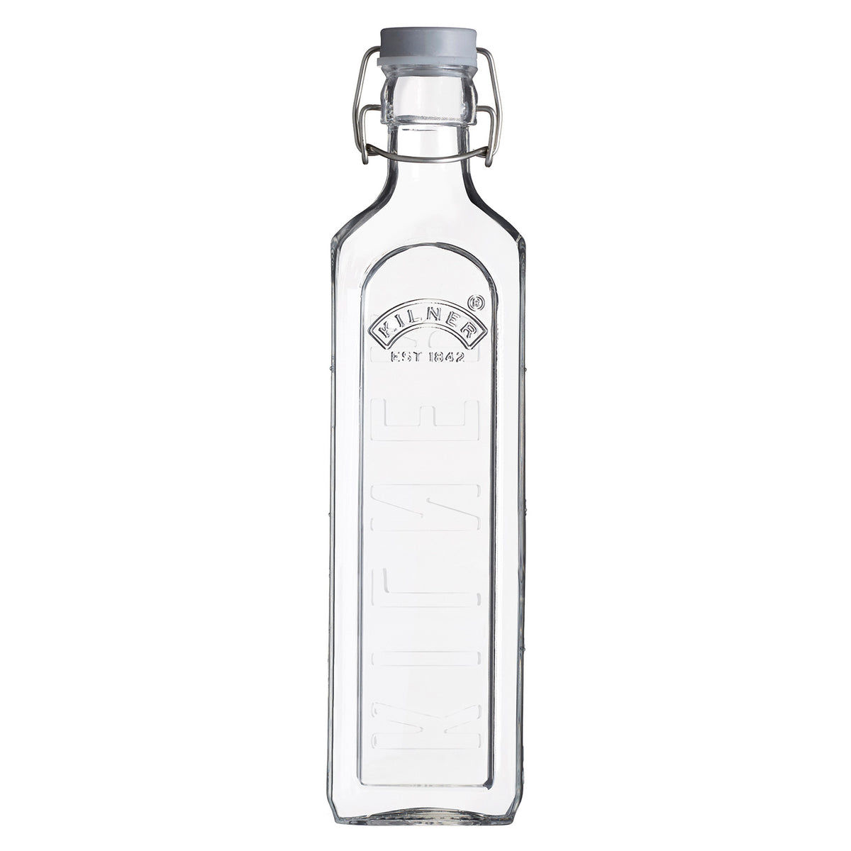 KILNER clear Clip Square canning jar with metal clip closure, used for preserving fruits and vegetables