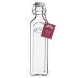 Clear KILNER Einkochflasche Clip Square with glass lid and metal clamp for preserving fruits and vegetables.