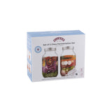 Set of two small KILNER fermenting jars, 1L each, with glass lids and metal clasps, ideal for home fermentation.