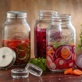 KILNER small fermenting jars set with two 1-liter glass containers for fermenting vegetables or making probiotic drinks.