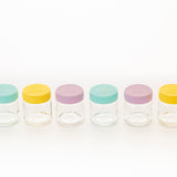 KILNER Babygläser set with clear and colorful baby-themed glass jars, suitable for storing baby food or snacks.