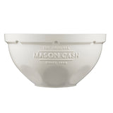 White Mason Cash mixing bowl, 5-liter size, with smooth interior and classic design for baking and food prep.