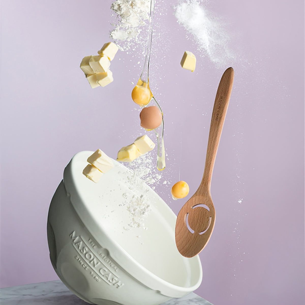 Mason Cash white 5L mixing bowl with a smooth interior and rounded edges, ideal for baking and food preparation.