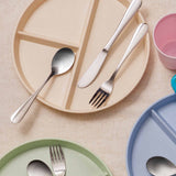 VINERS Kinderbesteck 3er-Set with stainless steel utensils for children, featuring colorful handles for easy grip and safe use.