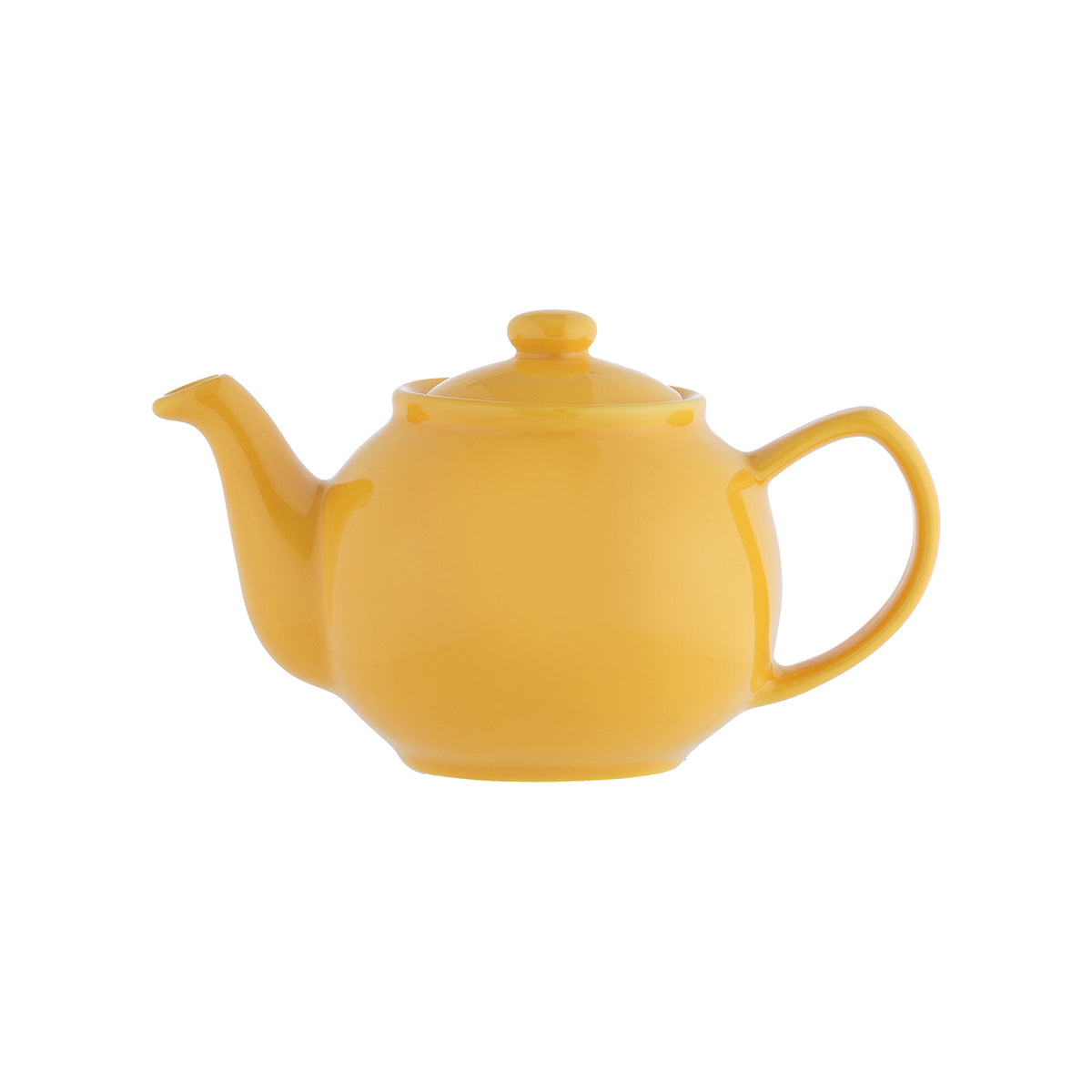 Yellow teapot by PRICE & KENSINGTON, P & K, with a classic design, shown on a plain background.
