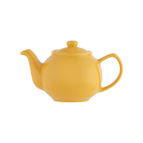 Yellow teapot by PRICE & KENSINGTON, P & K, with a classic design, shown on a plain background.