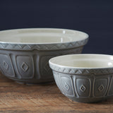 Gray Mason Cash mixing bowl with a smooth, rounded design, ideal for baking and kitchen prep tasks.