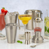 VINERS stainless steel cocktail shaker with a sleek silver finish, designed for professional bartending and home mixology.