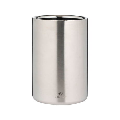 VINERS stainless steel wine cooler in silver with sleek, modern design, perfect for chilling wine bottles elegantly.
