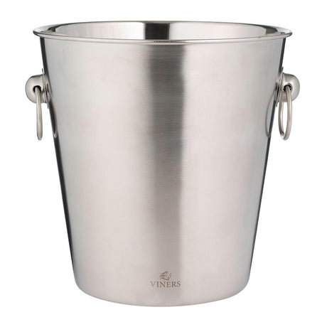 VINERS stainless steel champagne bucket in silver, showcasing its sleek design and polished finish.
