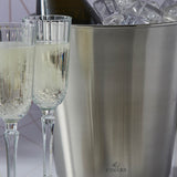 VINERS stainless steel champagne bucket in silver with a sleek, modern design for chilling bottles.