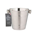 VINERS stainless steel ice bucket in silver with a sleek, modern design for chilling beverages.