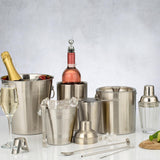 Silver stainless steel VINERS Eiszange ice tongs with a sleek design, ideal for serving ice in style.