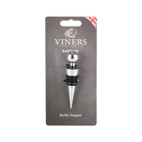 Silver VINERS bottle stopper with sleek metallic finish, designed to seal wine bottles effectively.