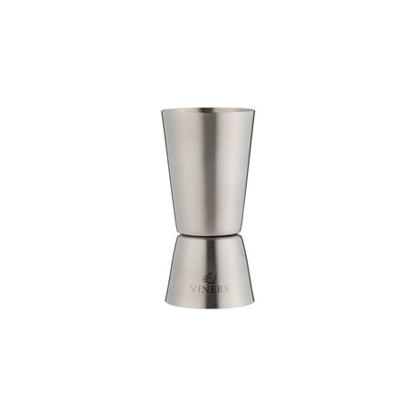 Viners stainless steel doppelmessbecher with two measuring cups, sleek silver design, perfect for precise kitchen measurements.