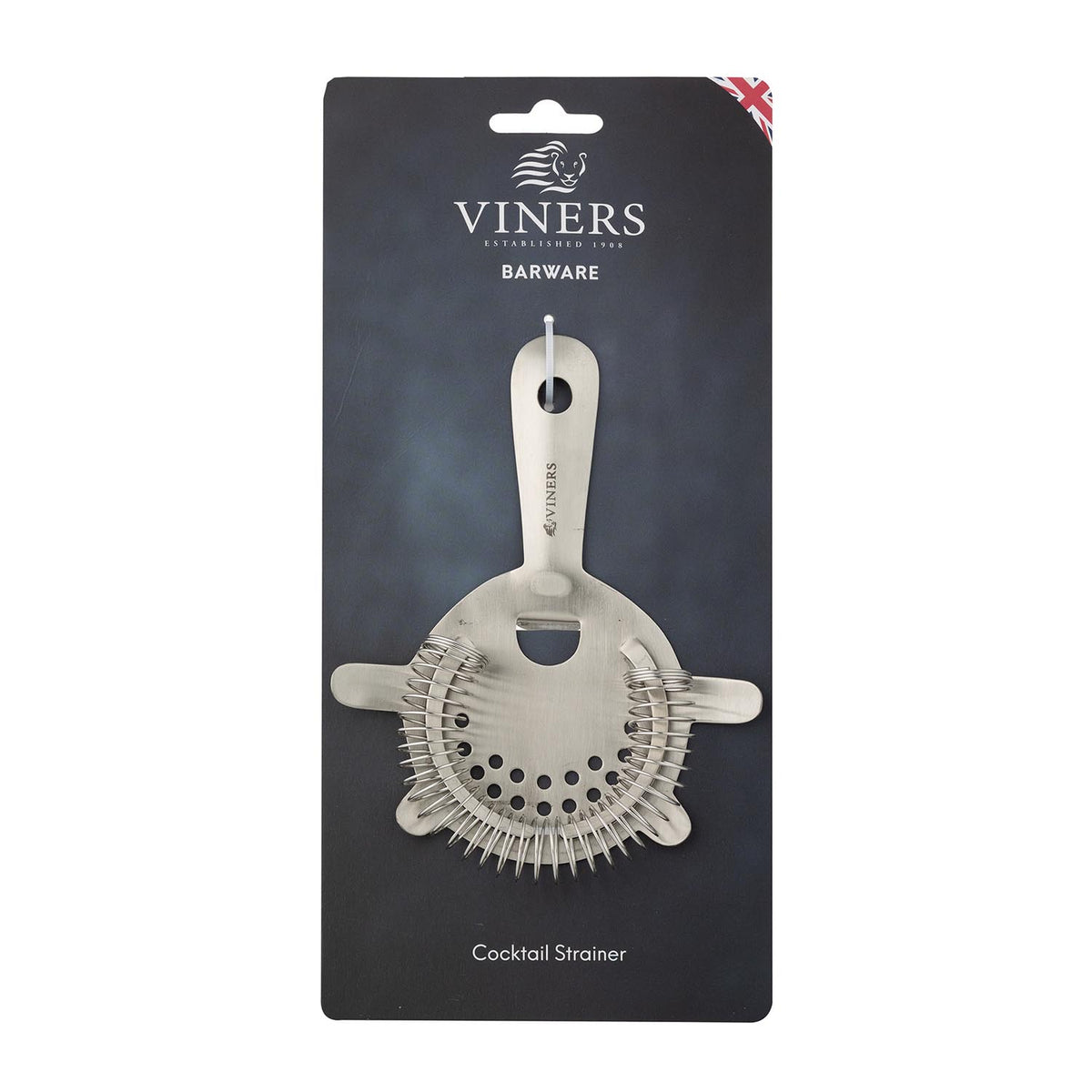 VINERS stainless steel cocktail sieve with fine mesh for straining cocktails and drinks in a sleek silver finish.