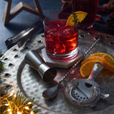 VINERS stainless steel cocktail sieve with fine mesh for straining drinks, silver-colored bar tool for mixing cocktails.