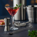 VINERS stainless steel cocktail sieve with fine mesh for straining drinks, silver finish, professional bar tool.