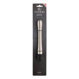 VINERS stainless steel cocktail muddler with a sleek silver finish, designed for crushing herbs and fruits in cocktails.