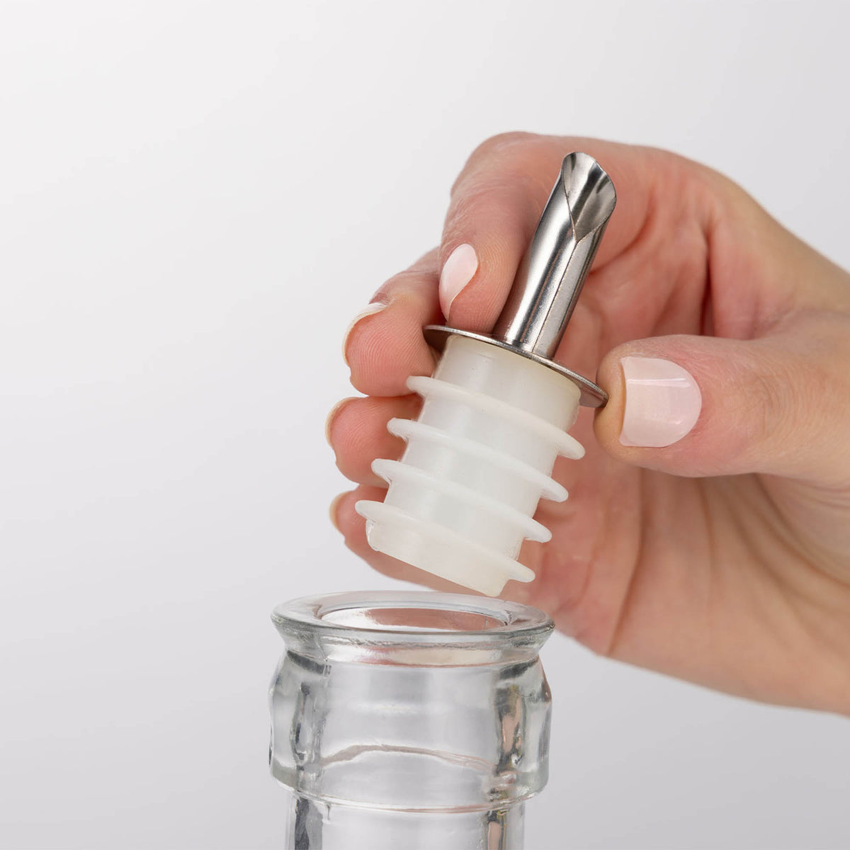 Clear glass oil and vinegar bottle from KILNER with a classic design and narrow neck for kitchen storage.