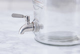 KILNER stainless steel tap for beverage dispenser, close-up view showing the faucet and spout for easy pouring.