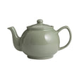 P & K Price & Kensington teekanne with sage tea leaves inside, traditional ceramic teapot for brewing herbal tea.