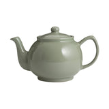P & K Price & Kensington teekanne with sage tea leaves inside, traditional ceramic teapot for brewing herbal tea.