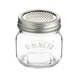 KILNER fine grater with glass container, clear plastic body, 250 ml capacity, perfect for zesting and grating in the kitchen.