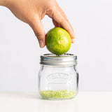 KILNER fine grater with glass container in clear, 250 ml capacity, ideal for zesting and grating in the kitchen