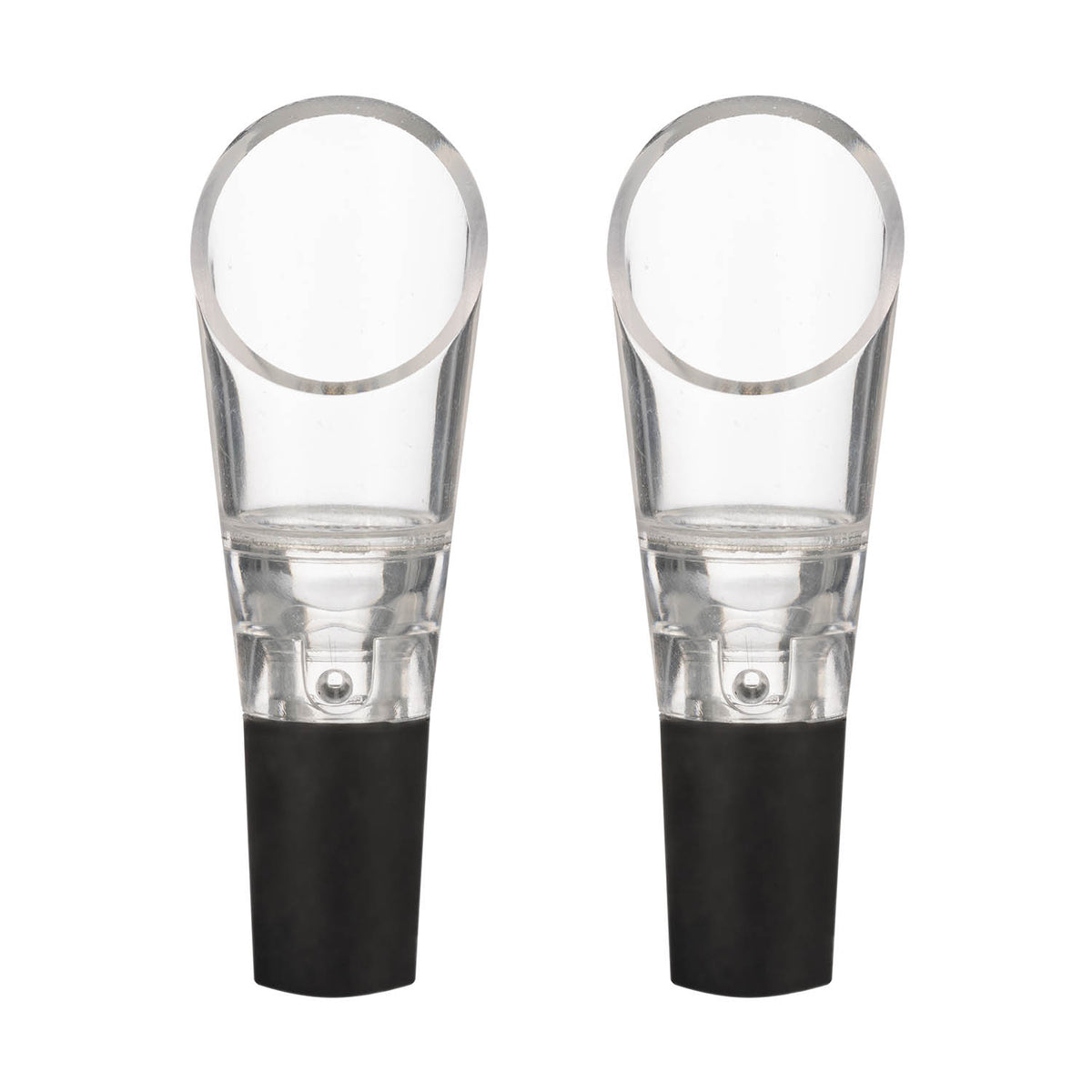 VINERS clear wine aerator pouring wine into a glass, enhancing flavor and aroma with sleek design.