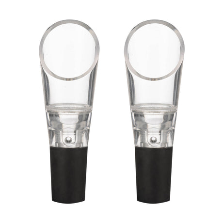 VINERS clear wine aerator pouring wine into a glass, enhancing flavor and aroma with sleek design.