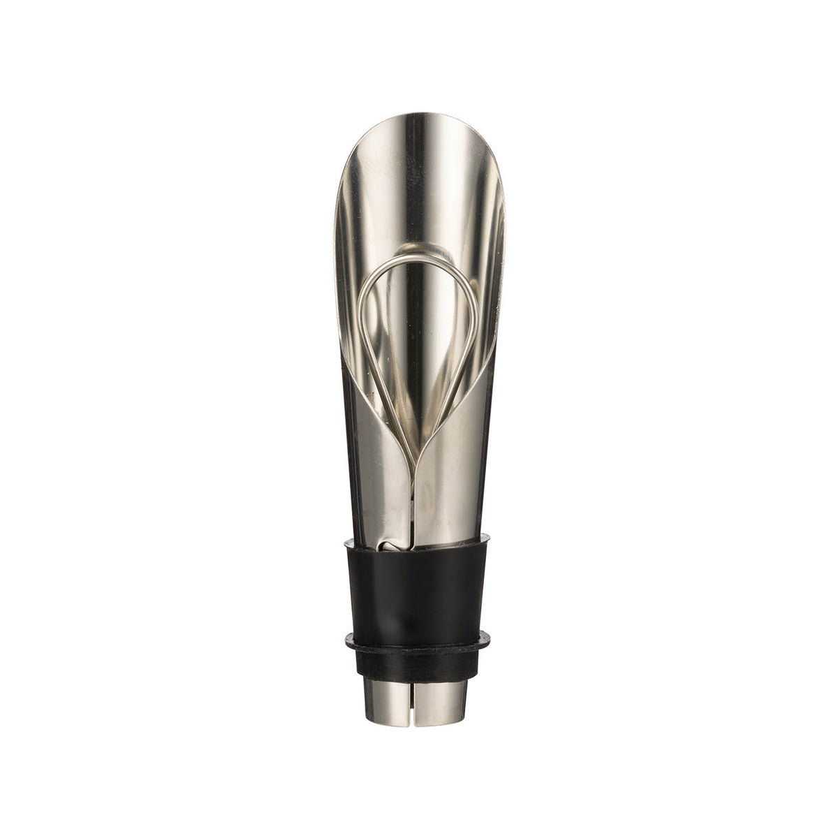 VINERS silver pourer and stopper set with a sleek design, featuring a pour spout and matching stopper for bottles.