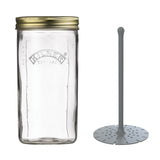 KILNER clear wide-mouth canning jar, glass storage container with metal lid for preserving and storing food.