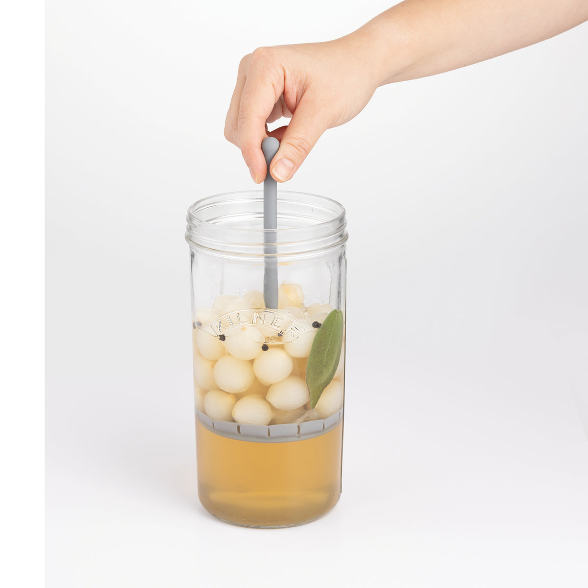 Clear KILNER Einkochglas with wide mouth, ideal for preserving fruits and jams, featuring a sturdy glass construction.