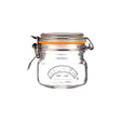 KILNER clear clip square canning jar with metal lid for preserving food and storing dry goods.