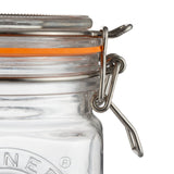 Clear KILNER Clip Square canning jar with metal clip lid for preserving and storing food.