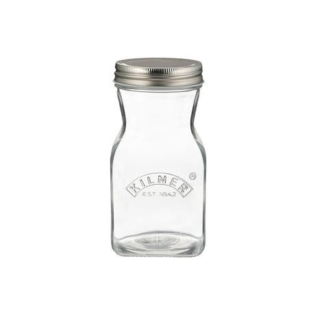 KILNER glass juice bottle with a clear, cylindrical design and screw-top lid for storing fresh fruit juice.
